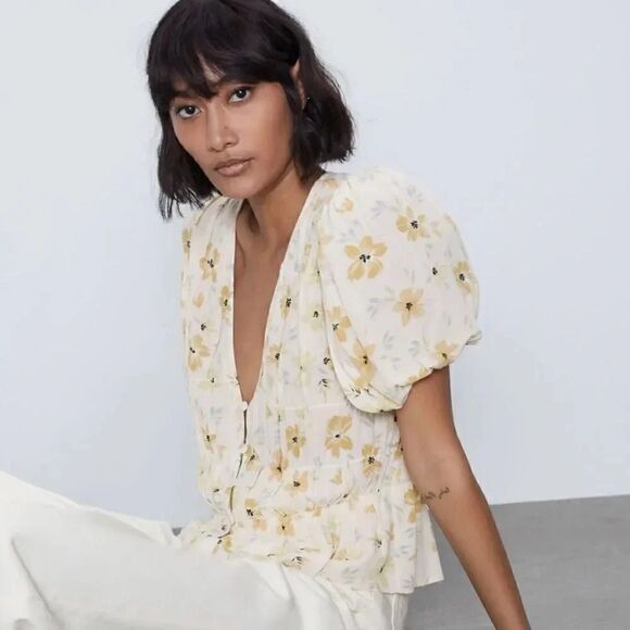 ZARA VOLUMINOUS PRINTED SHIRT  - Picture 12 of 13